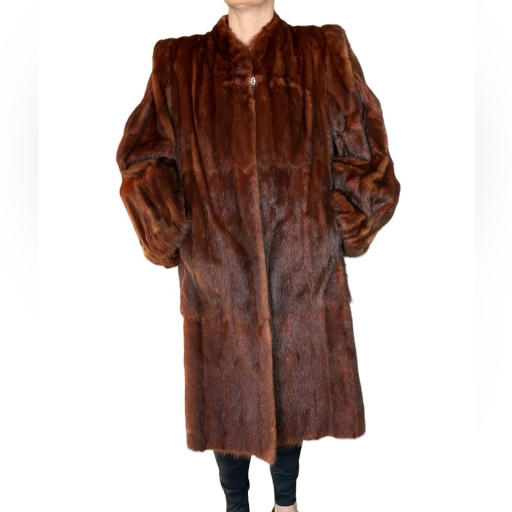 1940’s MINK RED R.J.& NEYMAR Exclusive Stylist LAC Runway 3/4th Length Natural